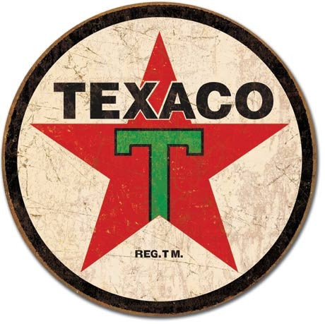 Tin Sign Round Texaco