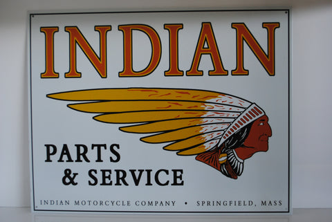 Tin Sign - Indian Parts and Service