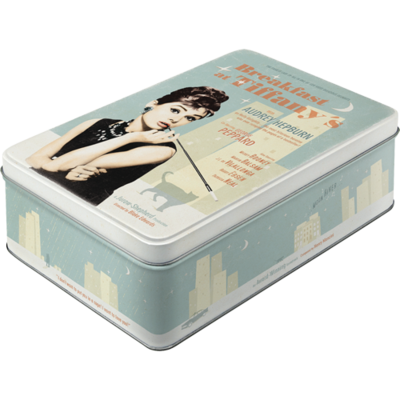 Tins Flat - Breakfast at Tiffanys with hinged Lid