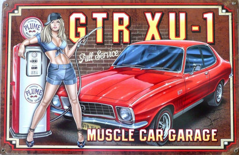 Tin Sign - GTR XU1 Red Torana Muscle Car Garage