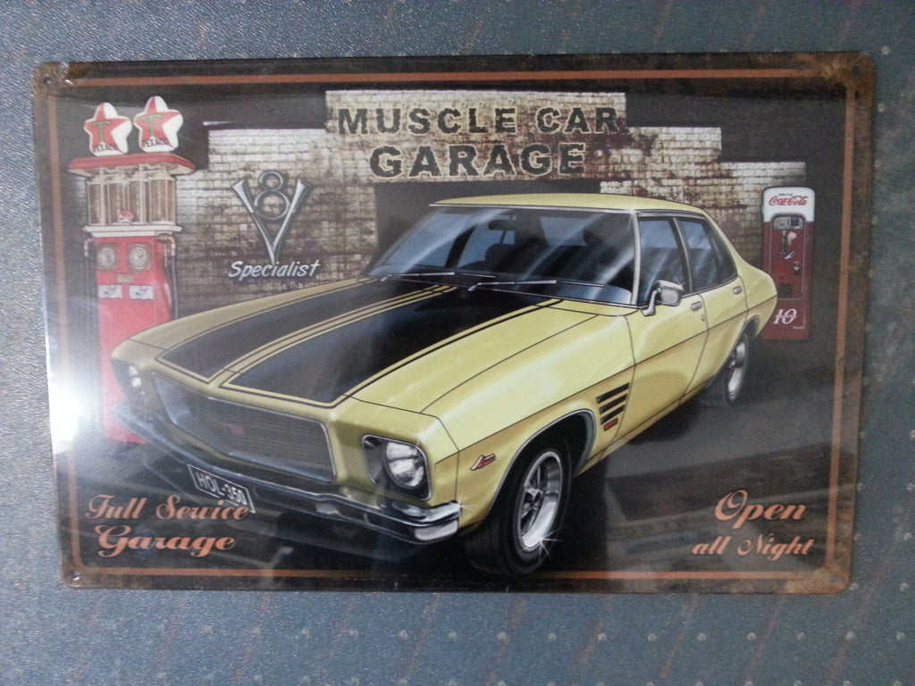 Tin Sign - HQ Muscle Car Garage