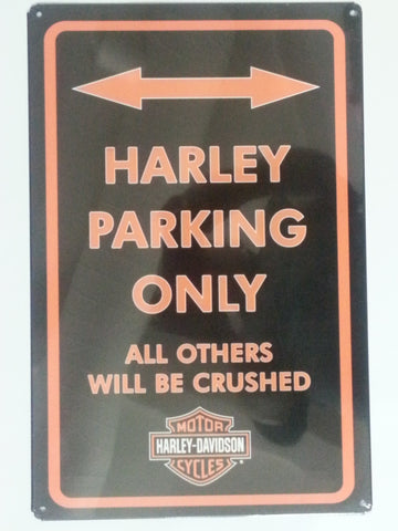 Tin Sign - Harley Davidson Parking Only