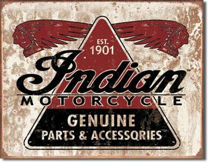 Tin Sign - Indian - Geniune Parts