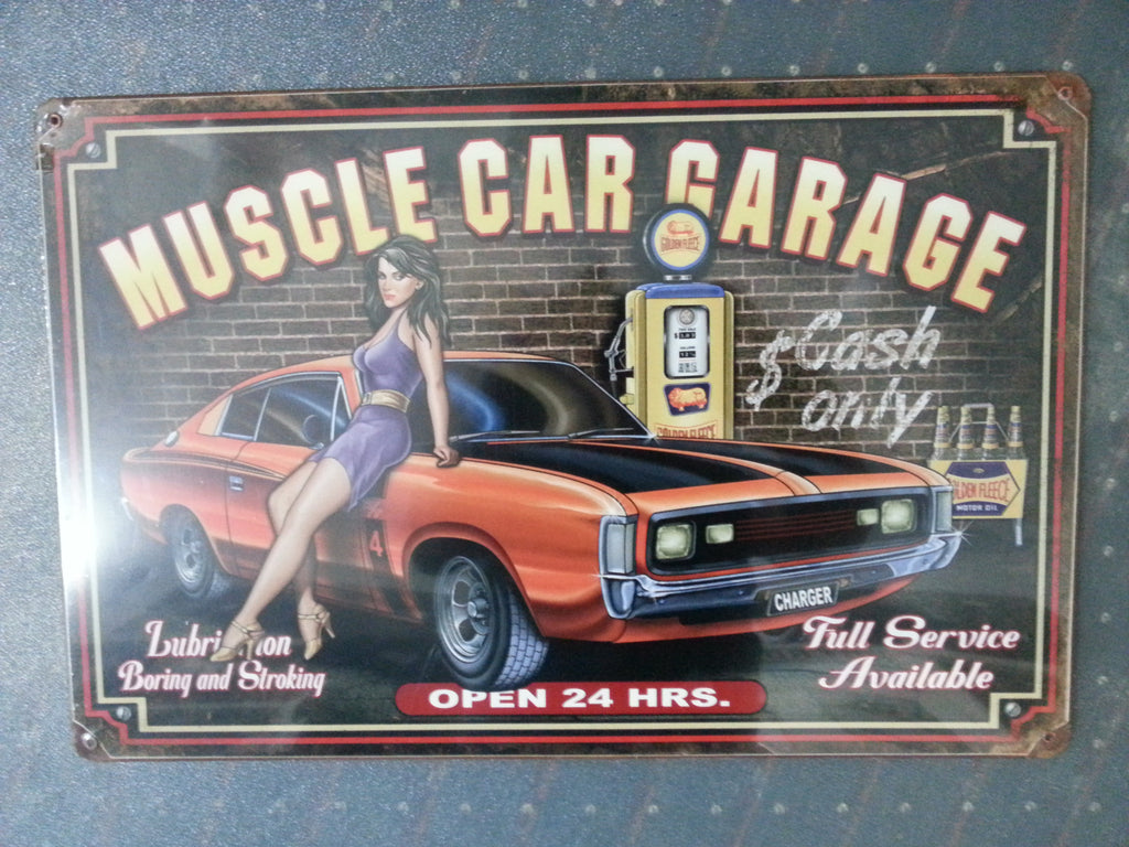 Tin Sign - Muscle Car Garage Charger