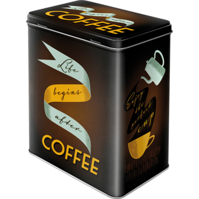 Tin Large - Life begins after Coffee