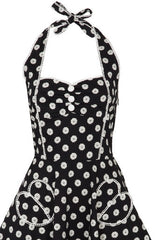 Voodoo Vixen - Polkadot Flower Halter Neck Dress