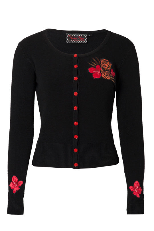 Voodoo Vixen Tiki Head Ladies Cardigan