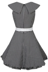 Voodoo Vixen White flower pattern dress with white buttons and belt