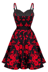 VooDoo vixen Red/Blk floral dress