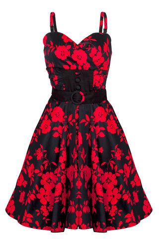 VooDoo vixen Red/Blk floral dress