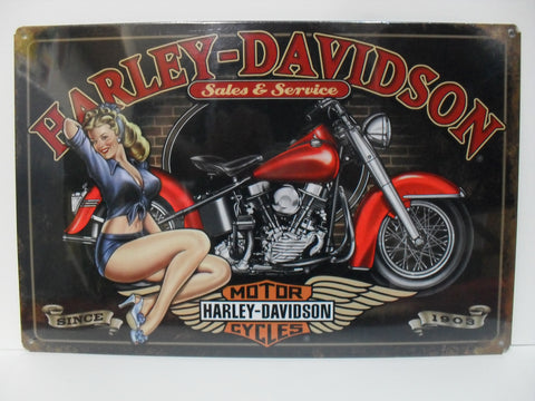 Tin Sign - Harley Davidson Red Panhead Since 1903