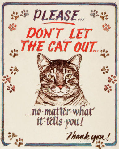 Tin Sign - Please don't let the cat out