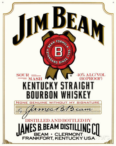 Tin Sign - Jim Beam White Label