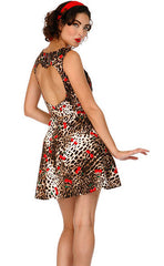 Voodoo Vixen - Leopard with Cherries Dress